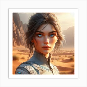 Girl In The Desert 1 Art Print