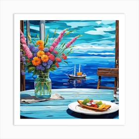 Flowers On The Table Art Print