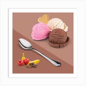 Ice Cream Gelato Dessert Vanilla Art Print