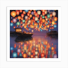 Wish Lanterns for Love Art Print