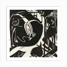 Two Mythical Animals (1914) Franz Marc Art Print