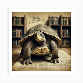 Turtle In A Book 1 Art Print