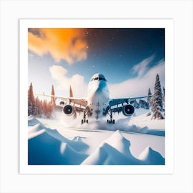 Airplane On Snow (50) Art Print