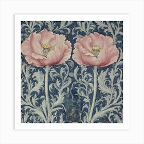 Two Pink Poppy Flowers Art Art Print