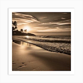 Sunset On The Beach 737 Art Print