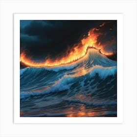 Fire In The Ocean 13 Art Print