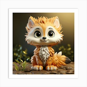 Fox Figurine 1 Art Print