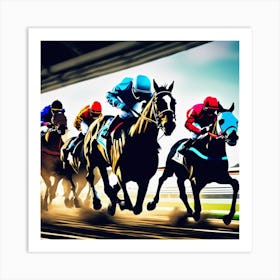 Horse Racing On The Track 2 Art Print