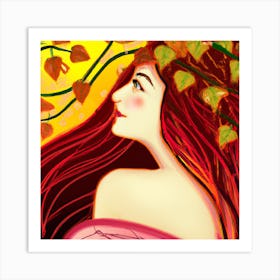 Autumn Girl Art Print