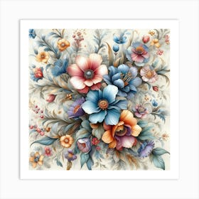 Russian Flowers 1 Art Print