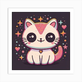 Kawaii Cat 2 Art Print