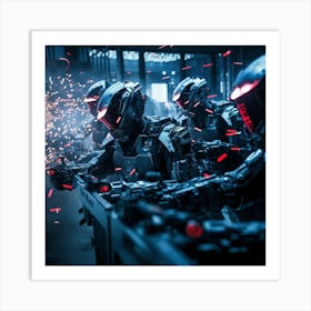 Robots In Action Art Print