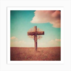 Cross In The Field Art Print