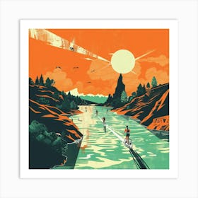 A Triathlon Event Lofi Illustration 1718702054 1 Art Print