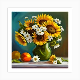 Sunflowers In A Vase Art Print