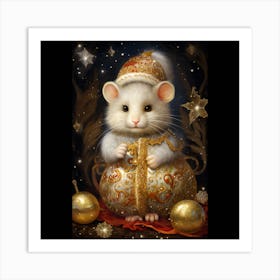 Christmas Rat Art Print