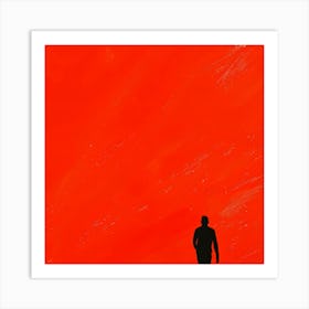 Silhouette Of A Man Walking 1 Art Print