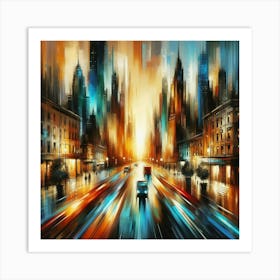 Cityscape At Night 3 Art Print