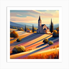 Tuscan Countryside Painting Art Print