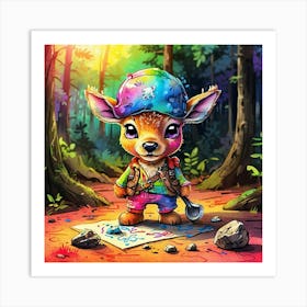 Pirate Deer 10 Art Print