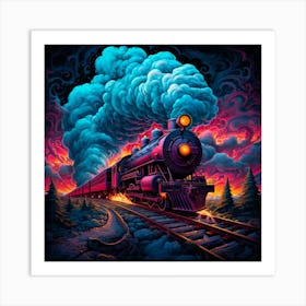 Photo train design illustration. Art Print