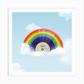 Vinyl Rainbow Square Art Print