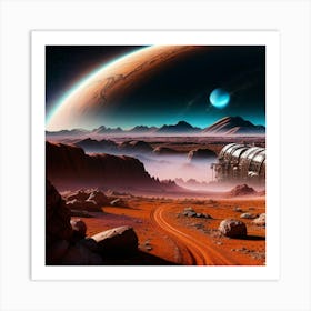 Cosmic Background, Alien Planet Deserted Art Print