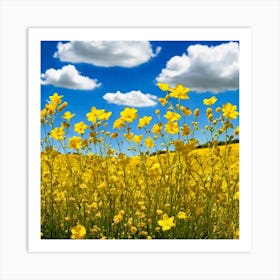 Field Of Yellow Flowers 16 Art Print