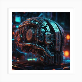 Cyborg Skull 1 Art Print