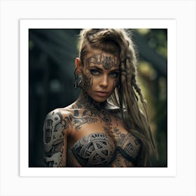 Tattooed Woman 1 Art Print