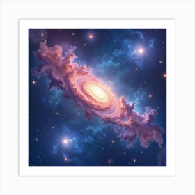 Watercolor Galaxies With Swirling Cosmic Hues 1 Art Print