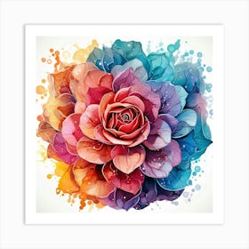 Watercolor Rose Art Print