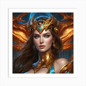 Woman In Armor gh Art Print