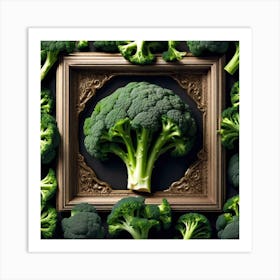 Broccoli In A Frame 7 Art Print