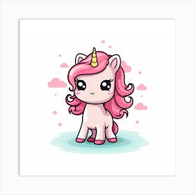 Cute Unicorn 735 Art Print