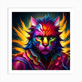 Colorful Cat 7 Art Print