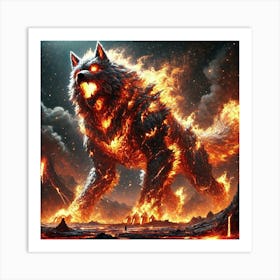 Fire Wolf Converted Art Print