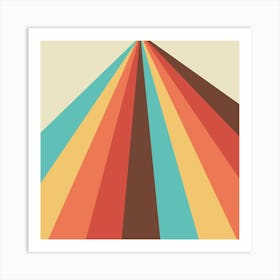 Retro Lines Design Pattern Stripes Colorful Prism Digital Art Art Print