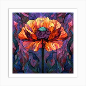 Flowers Stained Glass Sublimation 5 Art Print