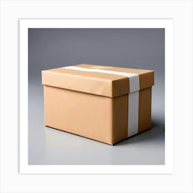 Mock Up Blank Box Parcel Cardboard Customizable Template Unprinted Clean Simple Minimalis (14) Art Print