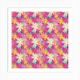 Pink And Yellow Flowers Art Print