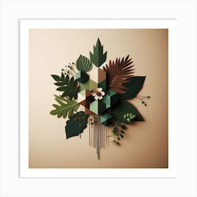 Geometric Art Jungle Bouquet Art Print