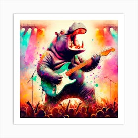 Hippo Art Print