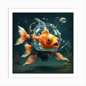 Goldfish In A Bowl 4 Art Print