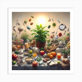 Table Full Of Food Art Print