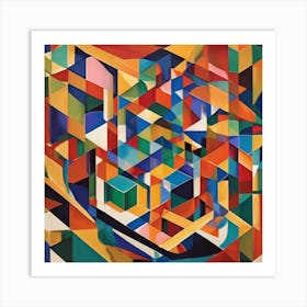 Abstract Cubes Art Print