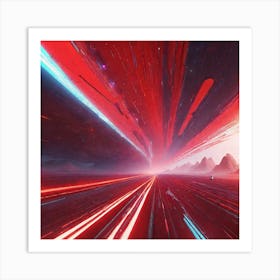 Red And Blue Light Art Print