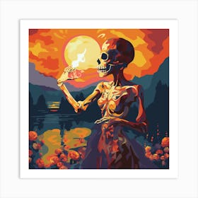 Skeleton Painting Art Print