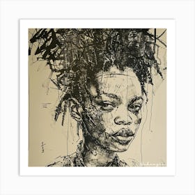 African Woman With Dreadlocks #03 Art Print