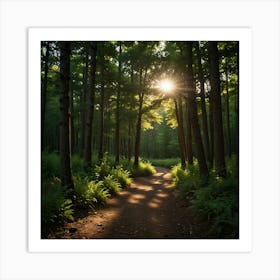 Sunrise In The Forest 18 Art Print